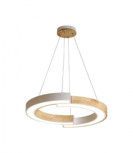 VT-7828 32W Lampa wisząca LED (43*100), Barwa: neutralna 4000K, Obudowa: Biała drewniana, 4000lm, 430x370x1120mm, V-TAC 10089