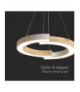 VT-7828 32W Lampa wisząca LED (43*100), Barwa: neutralna 4000K, Obudowa: Biała drewniana, 4000lm, 430x370x1120mm, V-TAC 10089