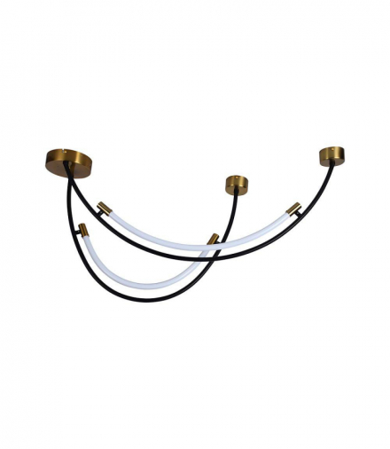 VT-7826 20W Lampa wisząca LED (L100*60CM), Barwa: neutralna 4000K, Obudowa: Czarno-złota, 2500lm, 1000x600x475mm, V-TAC 10057