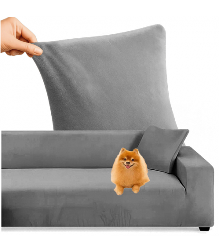 Pokrowiec na kanapę, 145-185cm, welur elastyczny, ciemno szary Ruhhy 26037 18291