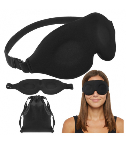 Opaska na oczy do spania maska 3D lekka z pianką memory i pełną regulacją, zaciemniająca, Ruhhy 27198 18788
