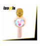 Mikrofon do karaoke dla dzieci, bezprzewodowy, z głośnikiem bluetooth, kolorowe podświetlanie RGB, 4 tryby modulacji, funkcją magicznego głosu, USB-C, królik, różowy, Izoxis 27048 18785