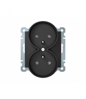 Gniazdo podwójne z uziemieniem antracyt mat Berker B.Kwadrat