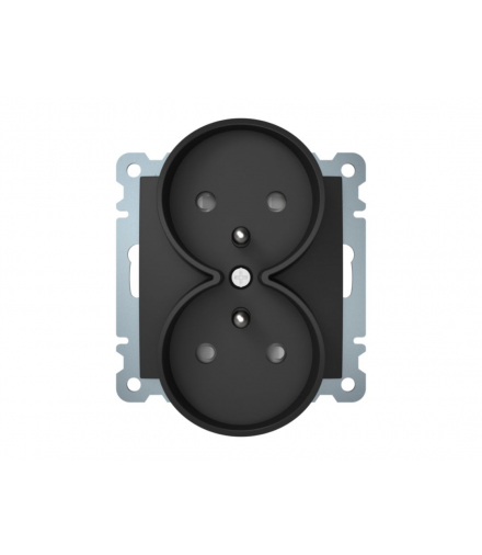 Gniazdo podwójne z uziemieniem antracyt mat Berker B.Kwadrat
