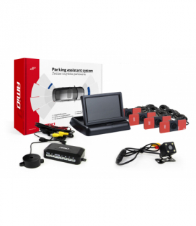Zestaw czujników parkowania TFT02 4,3" z kamerą HD-315-LED 4 sensory czarne wewnętrzne AMiO 02710
