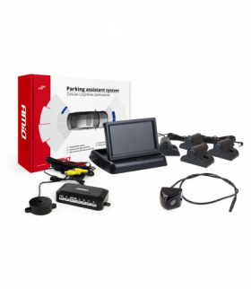 Zestaw czujników parkowania TFT02 4,3" z kamerą HD-310 4 sensory czarne Truck AMiO 02736