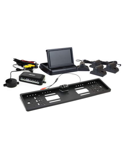 Zestaw czujników parkowania TFT02 4,3" z kamerą HD-402-LED 4 sensory czarne Truck AMiO 02738