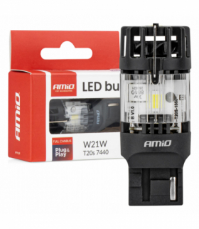 Żarówka LED LumiTec T20S 7440 W21W 12V FULL CANBUS biała 1 szt. AMiO 04686