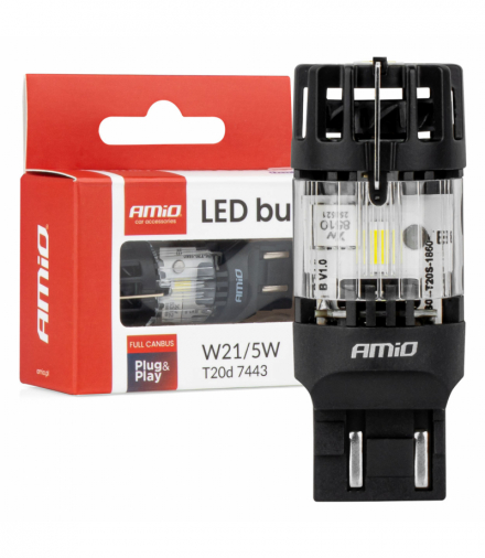 Żarówka LED LumiTec T20D 7443 W21/5W 12V FULL CANBUS biała 1 szt. AMiO 04687