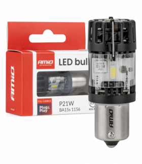 Żarówka LED LumiTec BA15S P21W 12V FULL CANBUS biała 1 szt. AMiO 04688