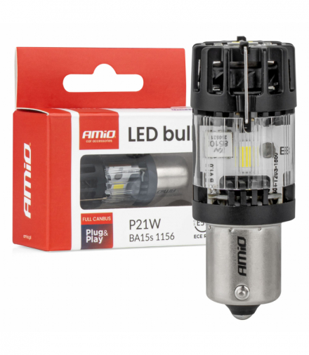 Żarówka LED LumiTec BA15S P21W 12V FULL CANBUS biała 1 szt. AMiO 04688