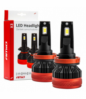 Żarówki samochodowe LED seria X3 H8 H9 H11 H16 6500K Canbus AMiO 02981