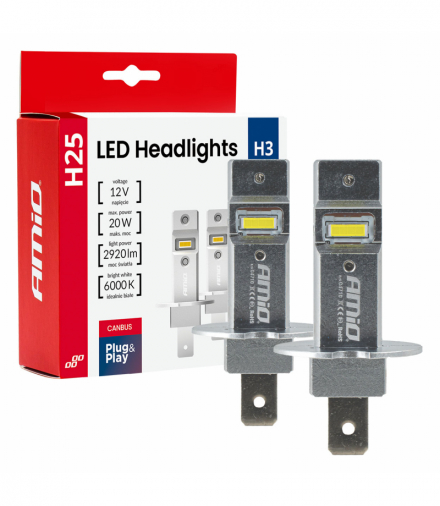 Żarówki samochodowe LED seria H25 CANBUS H3 12V 20W AMiO 04710