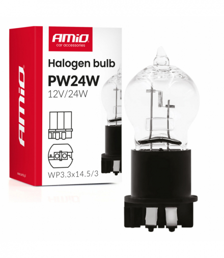 Żarówka halogenowa PW24W WP3.3x14.5-3 24W 12V AMiO 04409