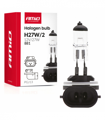 Żarówka halogenowa H27W/2 881 PGJ13 12V 27W AMiO 04413