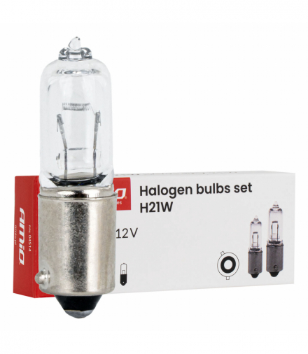 Żarówki halogenowe H21W 12V 21W BAY9s 10szt. AMiO 04514