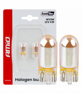 Żarówki halogenowe WY5W 12V5W LumiTec pomarańczowe chrom 2szt. AMiO 04626