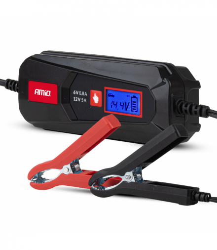 Prostownik cyfrowy LEAD ACID STD GEL AGM LFP MAX 5A 6V 12V AMiO 04522