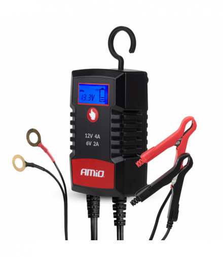 Prostownik cyfrowy AGM GEL STD LFP MAX 4A 6V 12V PRO HOOK AMiO 04531