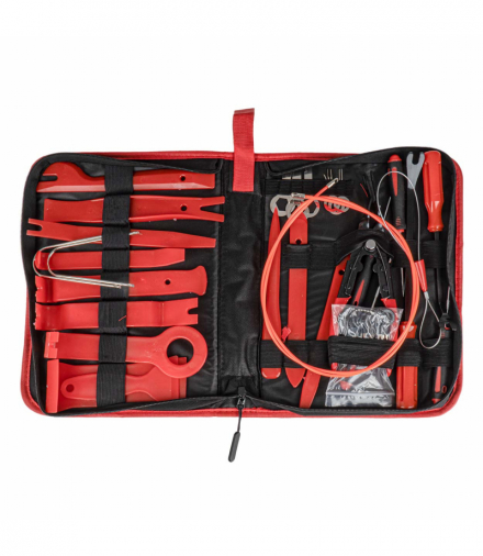 Ściągacze do radia, tapicerki i klipsów zestaw duży z torbą 40szt. AMiO 04747