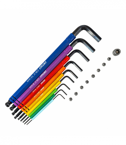 Klucze imbusowe HEX z kulką i zestawem bitów IMBUS 18szt. CRV AMiO 04787