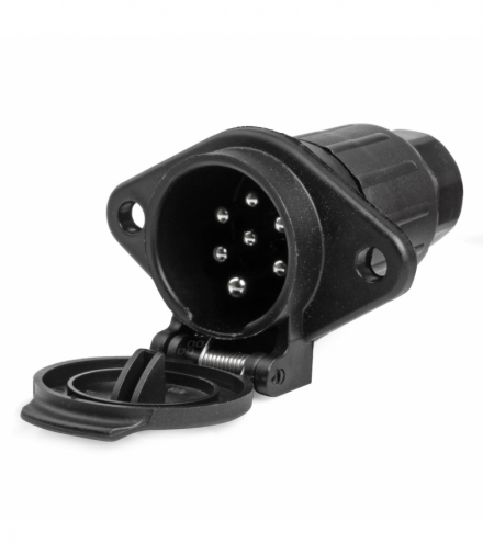 Gniazdo przyczepy 7 PIN Typ N 24V TIR, uniwersalne pasuje do każdego typu naczepy / przyczepy AMiO 03221