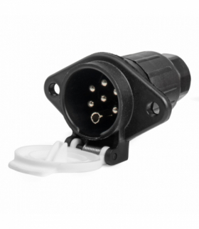 Gniazdo przyczepy 7 PIN typ S 24V TIR, uniwersalne pasuje do każdego typu naczepy / przyczepy AMiO 03223