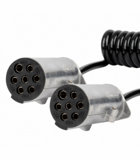 Przewód spiralny naczepy TIR 2x 7 PIN typ N 5m 24V, rozciągalny AMiO 04379