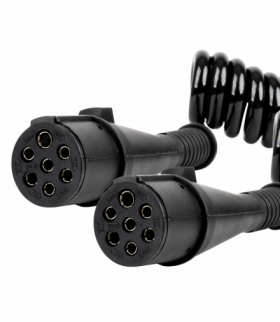 Przewód spiralny naczepy TIR 2x 7 PIN typ N 5m 24V, rozciągalny AMiO 04380
