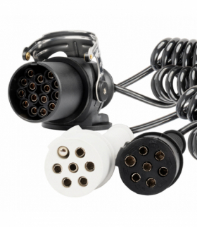 Przewód spiralny naczepy TIR 2x 7 PIN 15 PIN typ N/S 5m 24V rozciągalny AMiO 04381