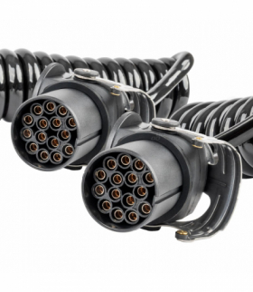 Przewód spiralny naczepy TIR 2x 15 PIN 5m 24V rozciągalny AMiO 04382