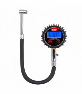 Ciśnieniomierz cyfrowy manometr z wężem i zaworem resetującym 17 bar AMiO 04465