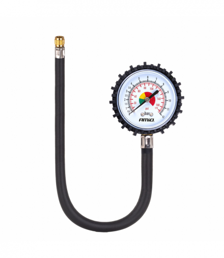 Ciśnieniomierz analogowy manometr z wężem 30cm 12 bar AMiO 04468