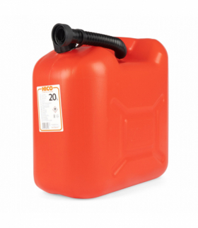 Kanister plastikowy z lejkiem, 20L, do benzyny, ropy, olejów, z atestem Borg Hico J0614