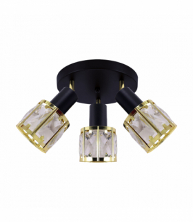 Oprawa ścienno-sufitowa DUNBAR E14 3C BLACK/GOLDEN czarny/złoty Struhm 04902