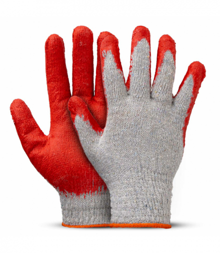 Rękawice wampirki bawełniano-poliestrowe powlekane lateksem 10 par rozmiar 9 AMiO 04630