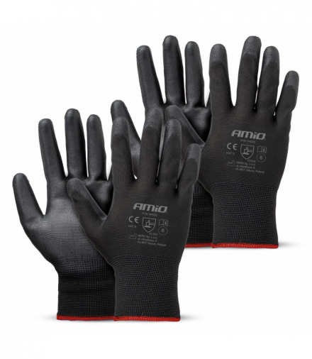 Rękawice ochronne poliuretanowe rozmiar 8 3131X 4szt. AMiO 04631