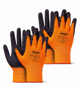 Rękawice ochronne poliestrowe powlekane pianą lateksową rozmiar 8 2132X 4szt. AMiO 04639