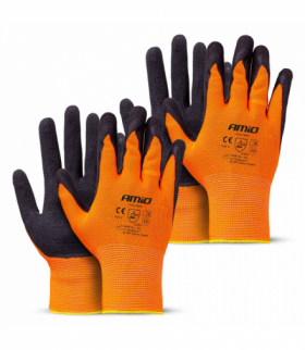 Rękawice ochronne poliestrowe powlekane pianą lateksową rozmiar 10 2132X 4szt. AMiO 04641