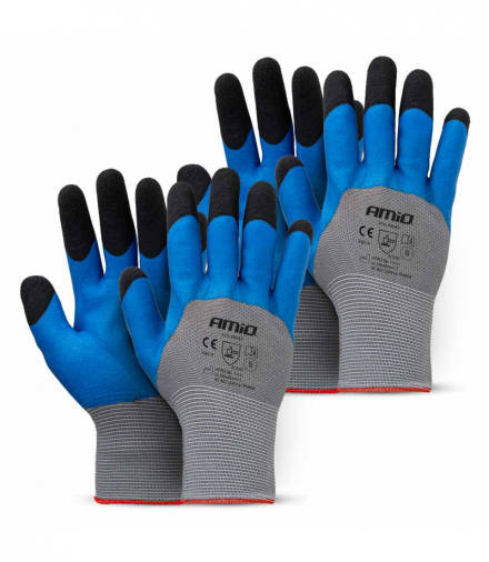 Rękawice ochronne poliestrowe powlekane pianą 3/4 rozmiar 8 3131X 4szt. AMiO 04643