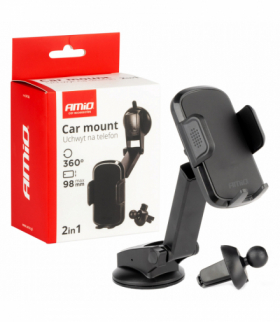 Uchwyt do samochodu na telefon szybę kokpit kratkę regulowany AMiO 04136