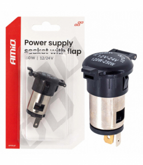 Dodatkowe gniazdo zasilania z klapką 250W 12V 24V AMiO 04434