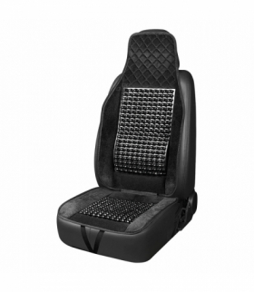 Mata na siedzenie fotel koralikowa czarna koraliki do samochodu 45x120cm CSM-16 AMiO 04429