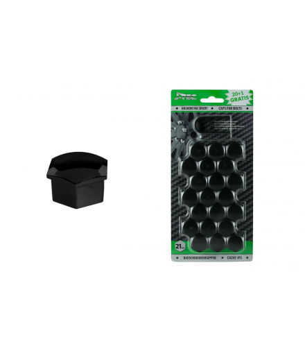 Nasadki na śruby 21 mm czarne J-TEC G21309