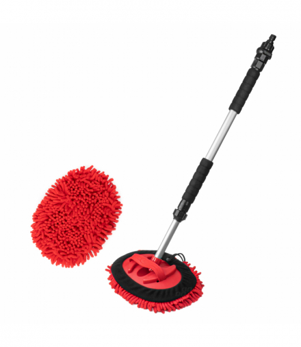 Szczotka teleskopowa z mikrofibry przepływowa do mycia samochodu 67-100 cm AMiO 04342