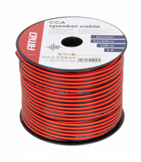 Kabel głośnikowy dwużyłowy CCA 2x1mm2 100m 5A AMiO 04458