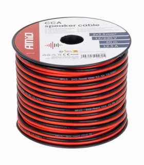 Kabel głośnikowy dwużyłowy CCA 2x2.5mm2 50m 12.5A AMiO 04460