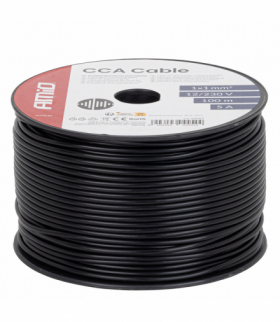 Przewód jednożyłowy czarny Cable CCA 1x1mm2 100m 5A 12/230V AMiO 04454