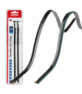 Paski LED COB do samochodu boczne niebieskie 2x30cm 12V AMiO 04578