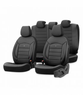 Komplet pokrowców na fotele samochodowe OTOM INSPIRE 3501 BLACK ECO-LEATHER 3-ZIP OTOM OT85511